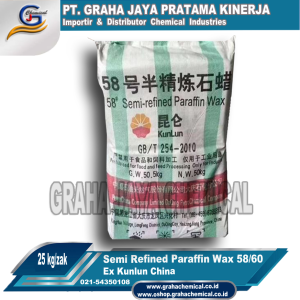 Semi Refined Paraffin Wax 58/60 ex Kunlun Chinax – Bahan Lilin 50 kg/zak